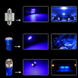 Maxbell 11PCS Universal Blue LED Lights Interior T10 & 31mm Map Dome Lights Lamps