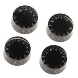 Maxbell 4 Pieces of Black Speed Volume Tone Control Knobs for LP Les Paul Electric Gutar