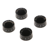 Maxbell 4 Pieces of Black Speed Volume Tone Control Knobs for LP Les Paul Electric Gutar