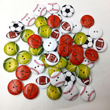 Maxbell 50 Pieces 20 mm 2-hole Cartoon Wooden Buttons Flatback Sewing Craft/Scrapbooking Mixed Color