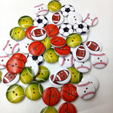 Maxbell 50 Pieces 20 mm 2-hole Cartoon Wooden Buttons Flatback Sewing Craft/Scrapbooking Mixed Color