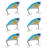 Maxbell 6Pcs Soft Baits VIB Vibration Casting Trolling Fishing Lure with VMC Hooks