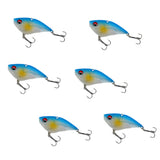 Maxbell 6Pcs Soft Baits VIB Vibration Casting Trolling Fishing Lure with VMC Hooks