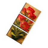 Maxbell 3pcs Modern Canvas Wall Artwork Painting Red Tulip Print Picture Set 30*50cm