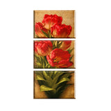 Maxbell 3pcs Modern Canvas Wall Artwork Painting Red Tulip Print Picture Set 30*50cm