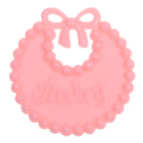 Maxbell 12 Pieces Mini Plastic Bibs for Baby Shower or Gender Reveal Decorations,Cupcake Topper Pink