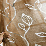 Maxbell 100*250cm Shadow Coffee Leaves Bubble Snuff Sheer Voile Tulle Curtain