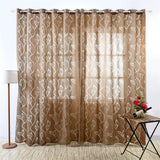 Maxbell 100*250cm Shadow Coffee Leaves Bubble Snuff Sheer Voile Tulle Curtain