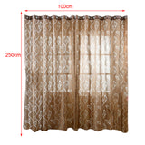 Maxbell 100*250cm Shadow Coffee Leaves Bubble Snuff Sheer Voile Tulle Curtain