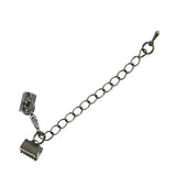 Maxbell 12 x Lobster Claw Clasp Crimp Clip Ends with Extender Chain Hematite Black