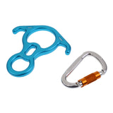 Maxbell 50KN Safety Figure 8 Descender Belay Device + 25KN D-Shape Carabiner Hook for Outdoor Rock Climbing