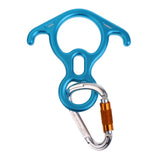 Maxbell 50KN Safety Figure 8 Descender Belay Device + 25KN D-Shape Carabiner Hook for Outdoor Rock Climbing