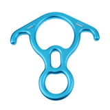 Maxbell 50KN Safety Figure 8 Descender Belay Device + 25KN D-Shape Carabiner Hook for Outdoor Rock Climbing