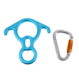 Maxbell 50KN Safety Figure 8 Descender Belay Device + 25KN D-Shape Carabiner Hook for Outdoor Rock Climbing