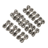 Maxbell 20 Pieces Retro Tibetan Silver Pestle Cross Pendant Spacer Beads DIY Accessories