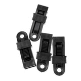 Maxbell 4 Pieces Black Plastic Awning Clamp Secure Tent Tarp Clips Snap Hangers Outdoor Camping Emergency Tool