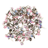 Maxbell 200 Pieces Metal Pearl Head Brad Paper Fasteners for Scrapbooking Embellishment Paper Craft 6mm