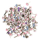 Maxbell 200 Pieces Metal Pearl Head Brad Paper Fasteners for Scrapbooking Embellishment Paper Craft 6mm