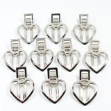 Maxbell 10 Pieces Sliver Love Heart Single Hair Clips DIY Hair Bow Craft Girl Headwear