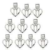 Maxbell 10 Pieces Sliver Love Heart Single Hair Clips DIY Hair Bow Craft Girl Headwear