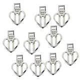 Maxbell 10 Pieces Sliver Love Heart Single Hair Clips DIY Hair Bow Craft Girl Headwear