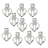 Maxbell 10 Pieces Sliver Love Heart Single Hair Clips DIY Hair Bow Craft Girl Headwear