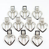 Maxbell 10 Pieces Sliver Love Heart Single Hair Clips DIY Hair Bow Craft Girl Headwear