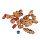 Maxbell 100 Pieces Wooden Boho Mixed Large Hole European Beads for Crafts Jewelry Making