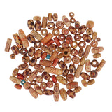 Maxbell 100 Pieces Wooden Boho Mixed Large Hole European Beads for Crafts Jewelry Making