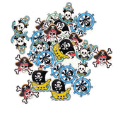 Maxbell 100 Pieces Mix Cartoon Pirate Wooden Buttons Scrapbooking Crafting Sewing 2 Holes