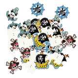 Maxbell 100 Pieces Mix Cartoon Pirate Wooden Buttons Scrapbooking Crafting Sewing 2 Holes