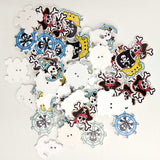 Maxbell 100 Pieces Mix Cartoon Pirate Wooden Buttons Scrapbooking Crafting Sewing 2 Holes