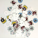 Maxbell 100 Pieces Mix Cartoon Pirate Wooden Buttons Scrapbooking Crafting Sewing 2 Holes