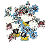 Maxbell 100 Pieces Mix Cartoon Pirate Wooden Buttons Scrapbooking Crafting Sewing 2 Holes