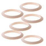 Maxbell 6 Pieces Natural Unfinished Round Wooden Cuff Bangle Bracelet DIY Wood Craft