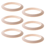 Maxbell 6 Pieces Natural Unfinished Round Wooden Cuff Bangle Bracelet DIY Wood Craft