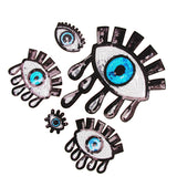 Maxbell 5 Pieces/set Eyes Design Sequins Patches Embroidered Applique Embellishment Sewing on Iron on Clothes Craft