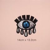 Maxbell 5 Pieces/set Eyes Design Sequins Patches Embroidered Applique Embellishment Sewing on Iron on Clothes Craft