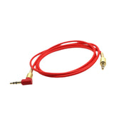 Maxbell 3.5mm Auxiliary Audio Jack to Jack Cable 90 Degree Right Angle for iPhone, iPod, iPad, Samsung,Smartphones & Tablets and Speakers,24K Gold Plated Male to Male 3FT Red