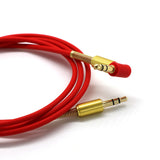 Maxbell 3.5mm Auxiliary Audio Jack to Jack Cable 90 Degree Right Angle for iPhone, iPod, iPad, Samsung,Smartphones & Tablets and Speakers,24K Gold Plated Male to Male 3FT Red