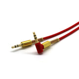 Maxbell 3.5mm Auxiliary Audio Jack to Jack Cable 90 Degree Right Angle for iPhone, iPod, iPad, Samsung,Smartphones & Tablets and Speakers,24K Gold Plated Male to Male 3FT Red