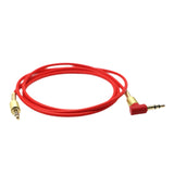 Maxbell 3.5mm Auxiliary Audio Jack to Jack Cable 90 Degree Right Angle for iPhone, iPod, iPad, Samsung,Smartphones & Tablets and Speakers,24K Gold Plated Male to Male 3FT Red