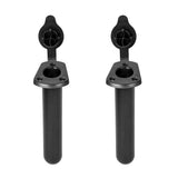 Maxbell 1 Pair Black Plastic 30 Degree Fishing Rod Holder with Cap Cover - Kayak Canoe Side Flush Mount 1.5" Diameter + Screws