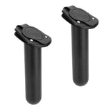 Maxbell 1 Pair Black Plastic 30 Degree Fishing Rod Holder with Cap Cover - Kayak Canoe Side Flush Mount 1.5" Diameter + Screws