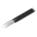 Maxbell 3 Pieces Acrylic Nail Art Pen Brushes Set for Nail Polish Drawing Painting Liner DIY Design Decoration