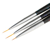 Maxbell 3 Pieces Acrylic Nail Art Pen Brushes Set for Nail Polish Drawing Painting Liner DIY Design Decoration
