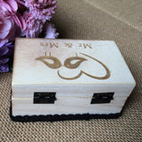 Maxbell Mr & Mrs Love Birds Rustic Chic Ring Box Wedding Engagement Favors Wood Craft Wooden Jewelry Ring Holder Display Case