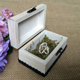 Maxbell Mr & Mrs Love Birds Rustic Chic Ring Box Wedding Engagement Favors Wood Craft Wooden Jewelry Ring Holder Display Case