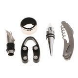 Maxbell 5Piece Wine Bottle Opener Accessories Set with Corkscrew, Pourer & Stopper