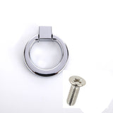 Maxbell Easy Install Modern Cabinet Drawer Door Ring Knob Wardrobe Cupboard Pull Handle with 1 Mounting Screw -Silver